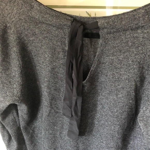 SANDRO Lambswool-Blended Tie Back Gray Sweater Size 3 - Picture 9 of 11